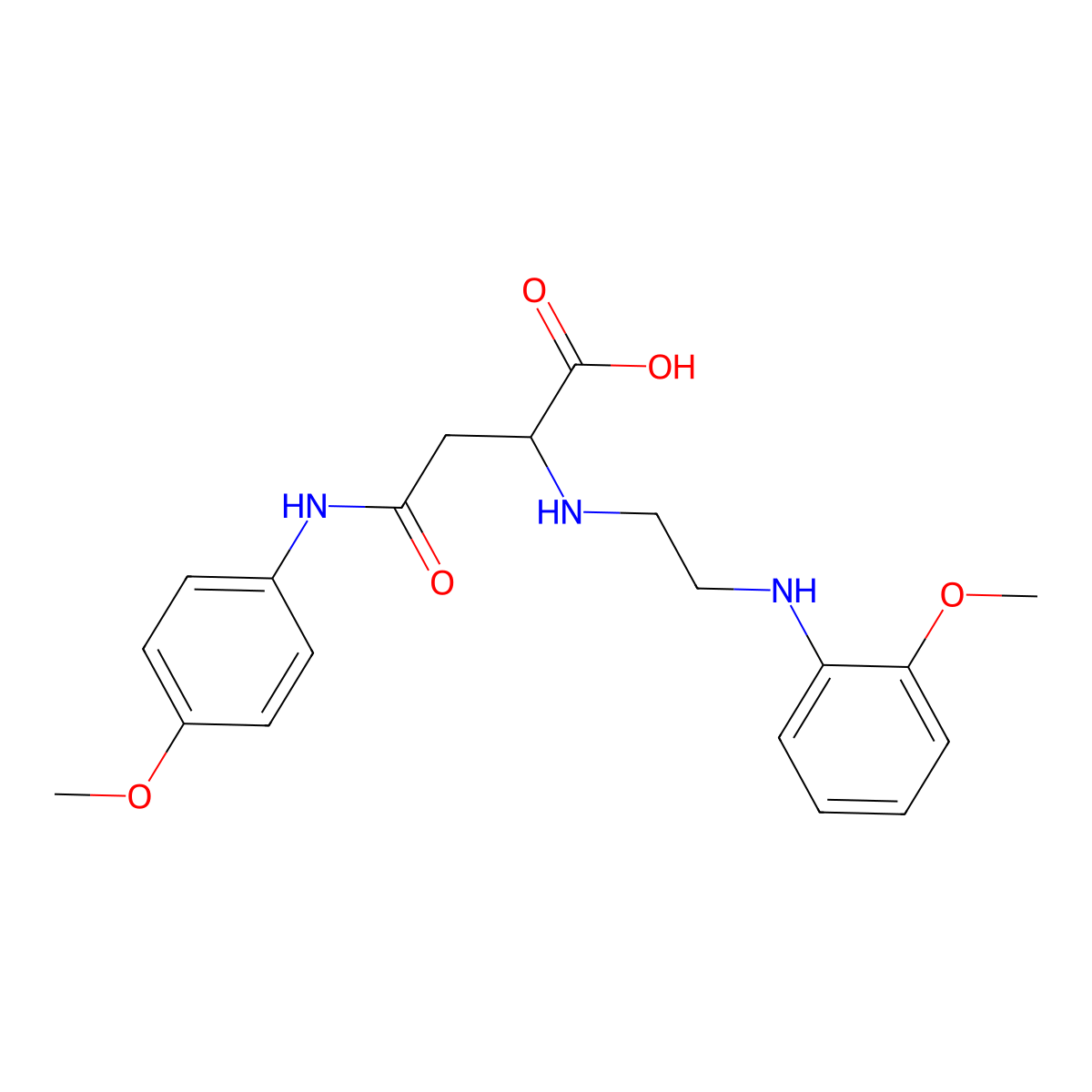 2-({2-[(2-Methoxyphenyl)amino]ethyl}amino)-3-[(4-methoxyphenyl)carbamoyl]propanoic acid molecular structure, CAS 1048002-40-9