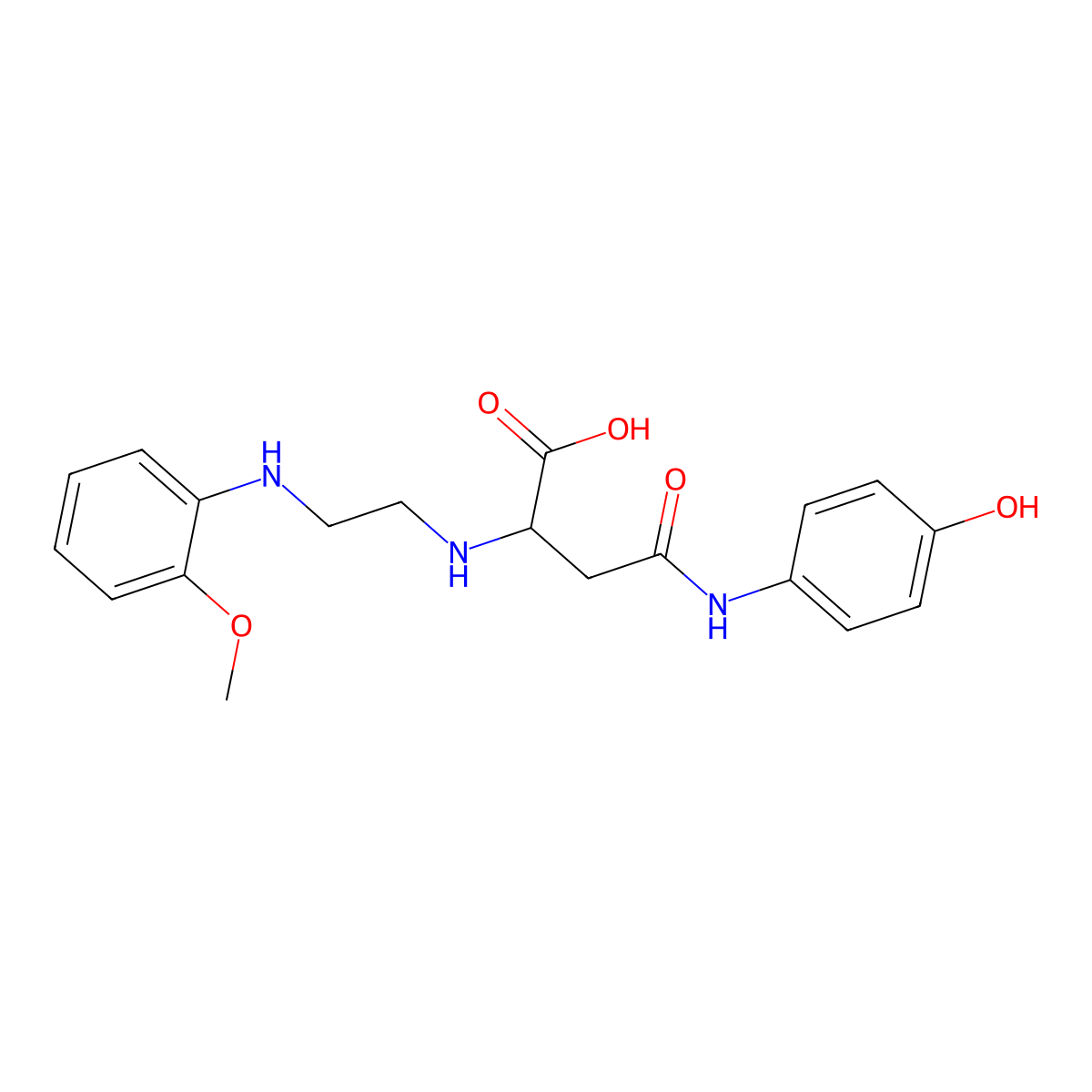 4-((4-Hydroxyphenyl)amino)-2-((2-((2-methoxyphenyl)amino)ethyl)amino)-4-oxobutanoic acid molecular structure, CAS 1048004-64-3