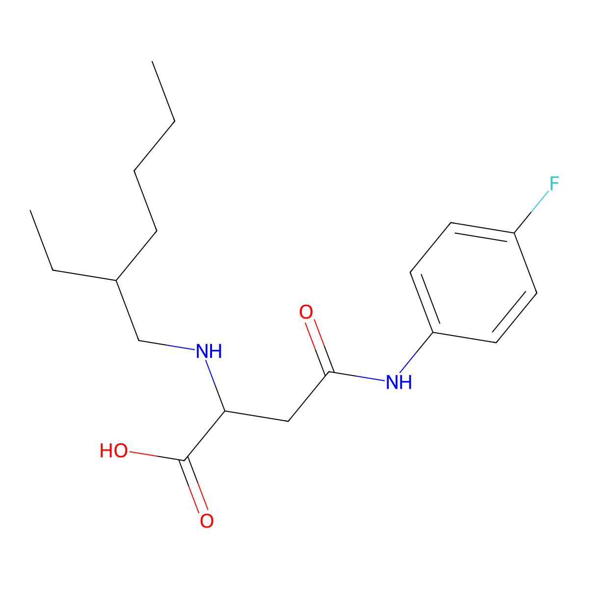 2-((2-Ethylhexyl)amino)-4-((4-fluorophenyl)amino)-4-oxobutanoic acid molecular structure, CAS 1048004-68-7