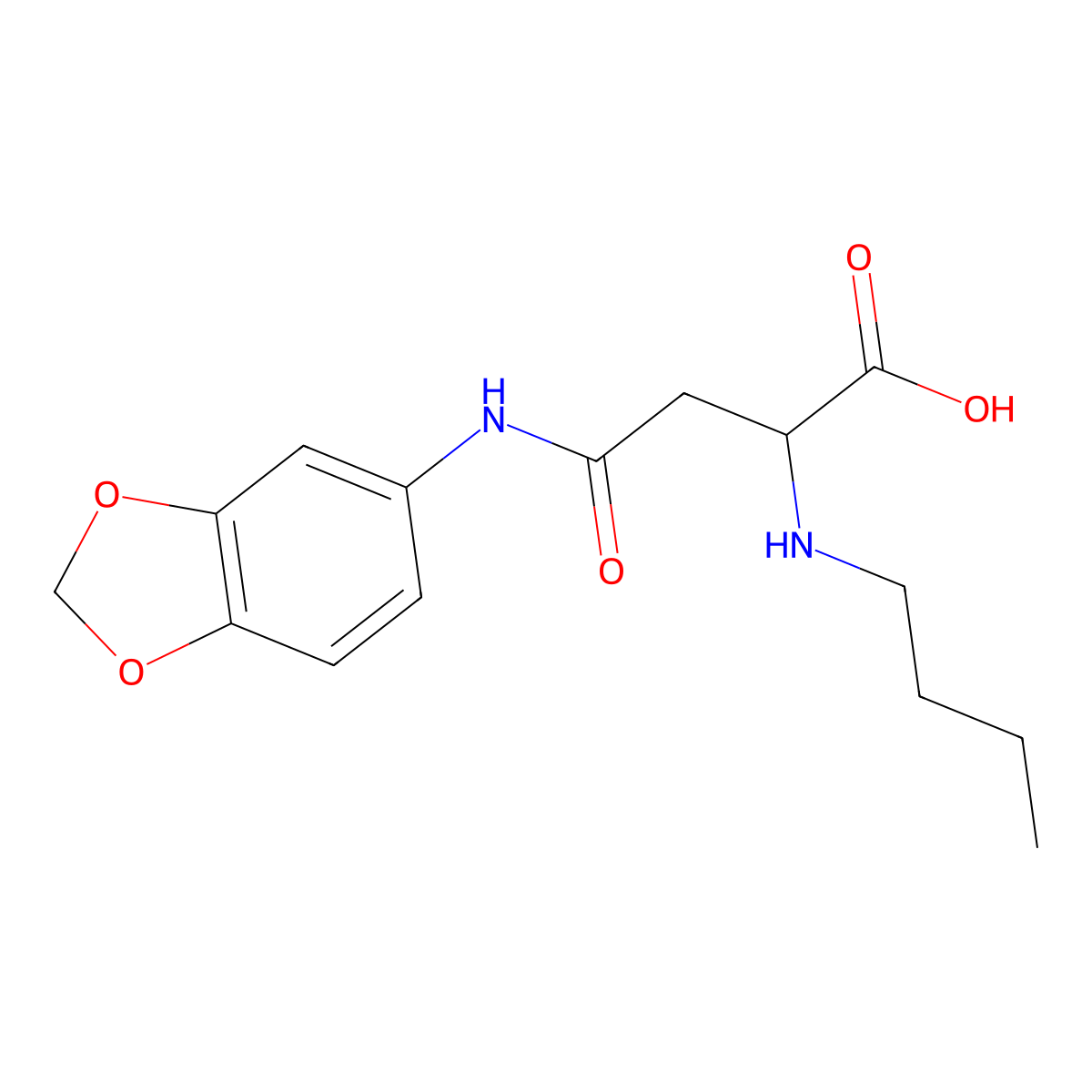4-(Benzo[d][1,3]dioxol-5-ylamino)-2-(butylamino)-4-oxobutanoic acid molecular structure, CAS 1048005-00-0