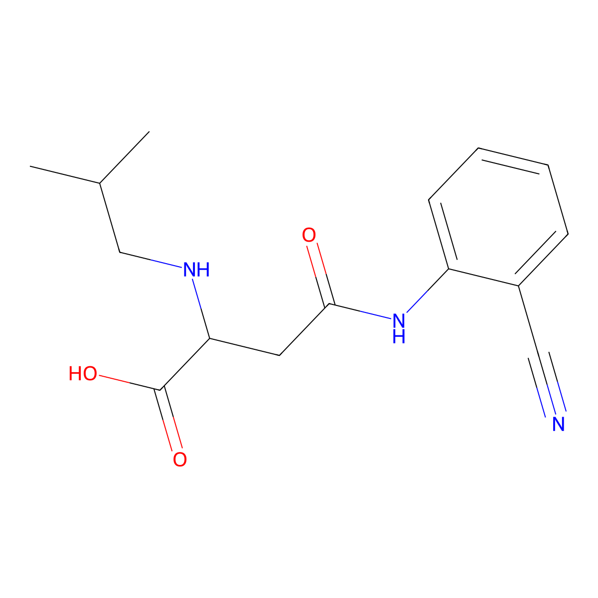 4-((2-Cyanophenyl)amino)-2-(isobutylamino)-4-oxobutanoic acid molecular structure, CAS 1048005-53-3
