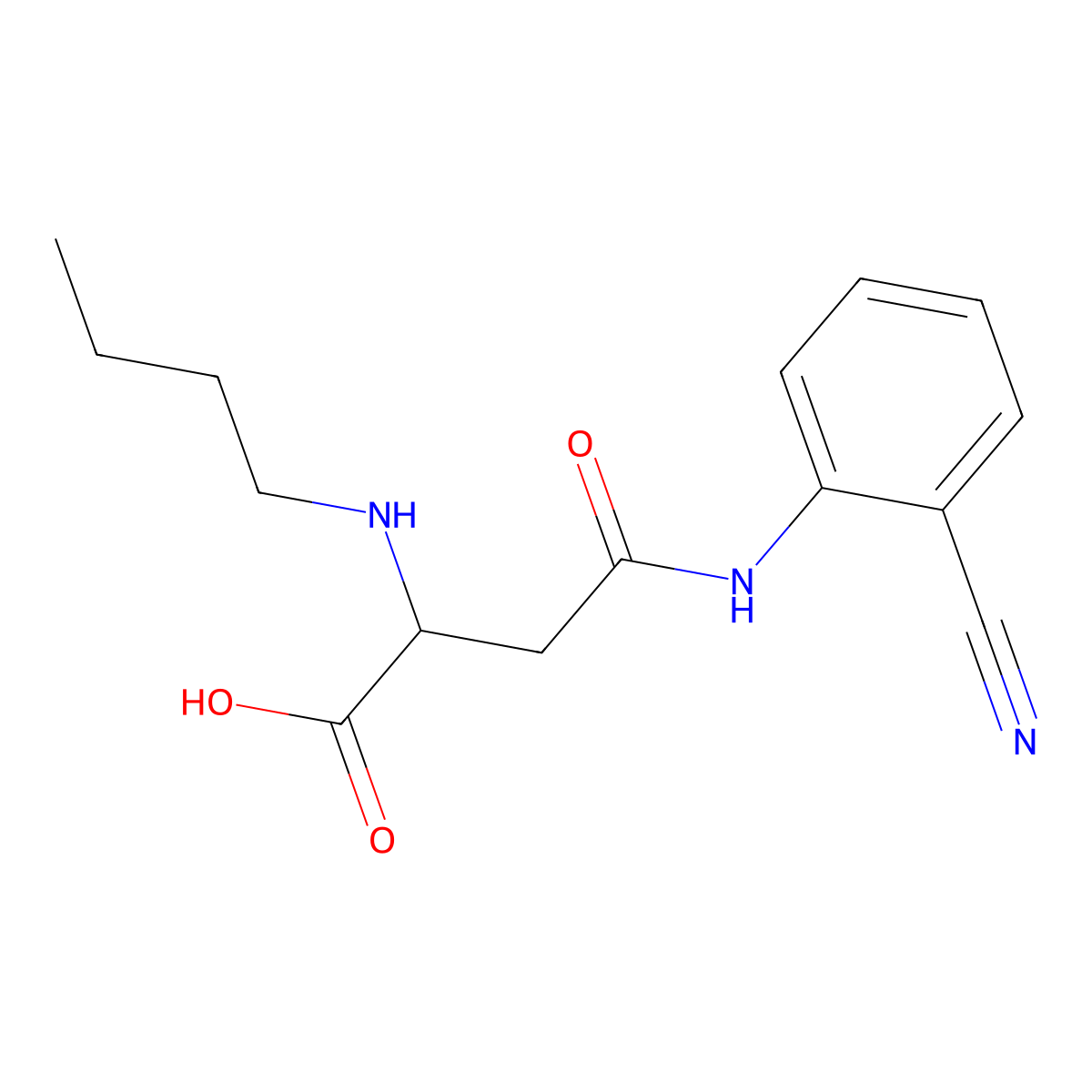 2-(Butylamino)-4-((2-cyanophenyl)amino)-4-oxobutanoic acid molecular structure, CAS 1048005-57-7
