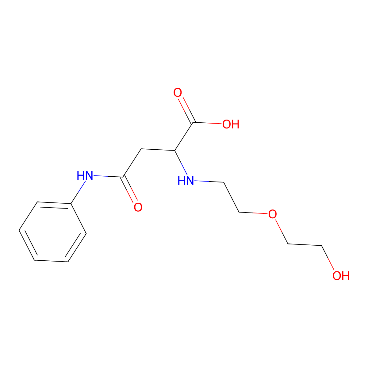 2-((2-(2-Hydroxyethoxy)ethyl)amino)-4-oxo-4-(phenylamino)butanoic acid molecular structure, CAS 1048005-73-7