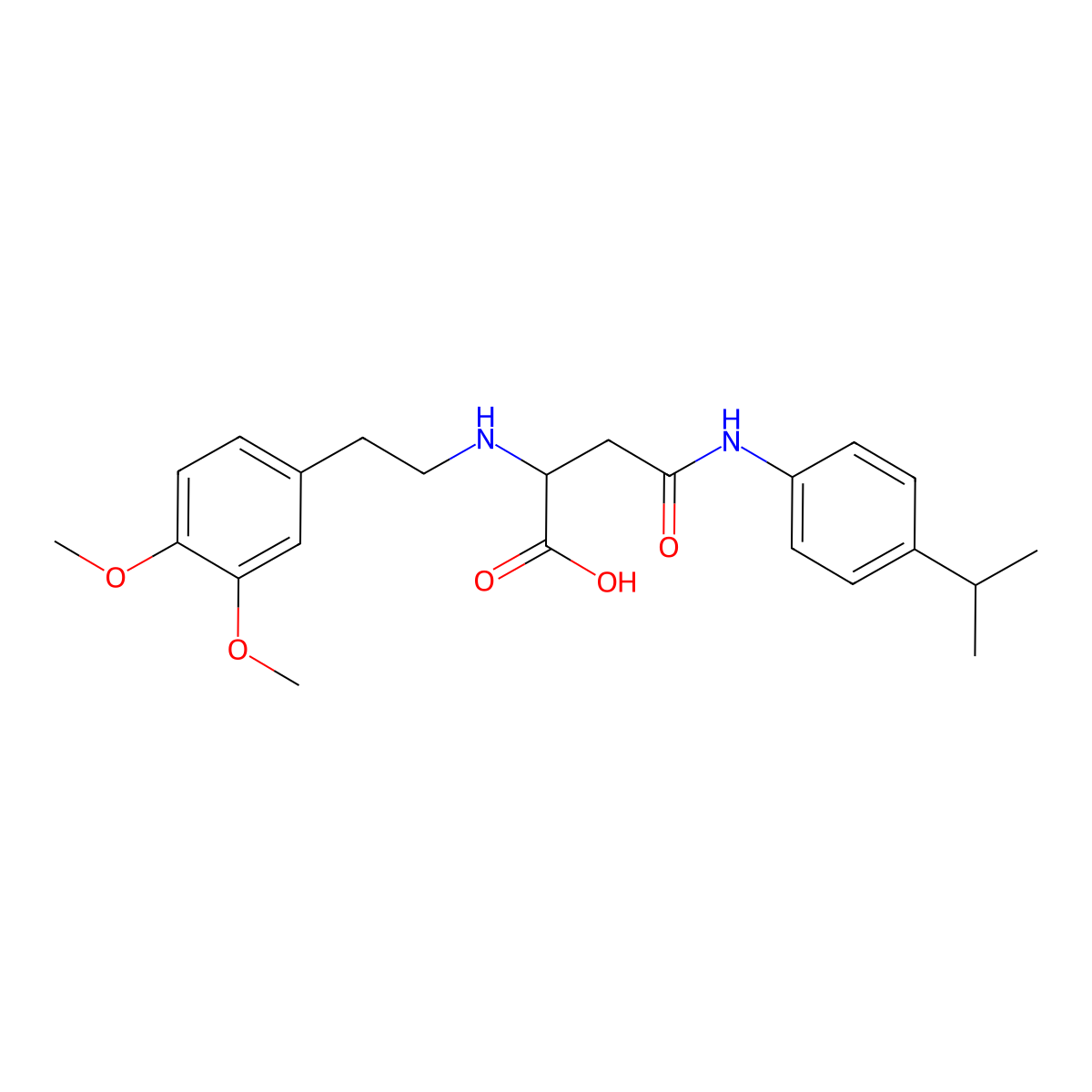 2-((3,4-Dimethoxyphenethyl)amino)-4-((4-isopropylphenyl)amino)-4-oxobutanoic acid molecular structure, CAS 1048005-89-5