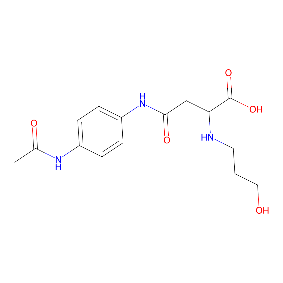 4-((4-Acetamidophenyl)amino)-2-((3-hydroxypropyl)amino)-4-oxobutanoic acid molecular structure, CAS 1048005-92-0