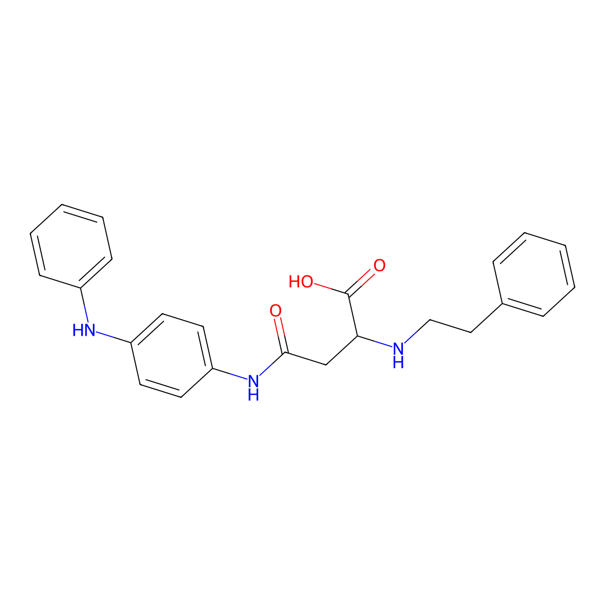 4-Oxo-2-(phenethylamino)-4-((4-(phenylamino)phenyl)amino)butanoic acid molecular structure, CAS 1048005-95-3