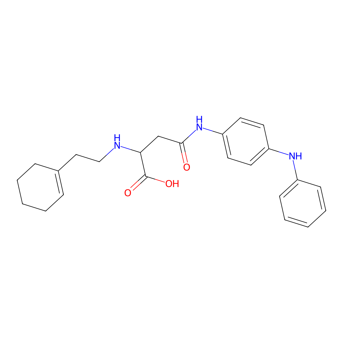 2-((2-(Cyclohex-1-en-1-yl)ethyl)amino)-4-oxo-4-((4-(phenylamino)phenyl)amino)butanoic acid molecular structure, CAS 1048005-97-5