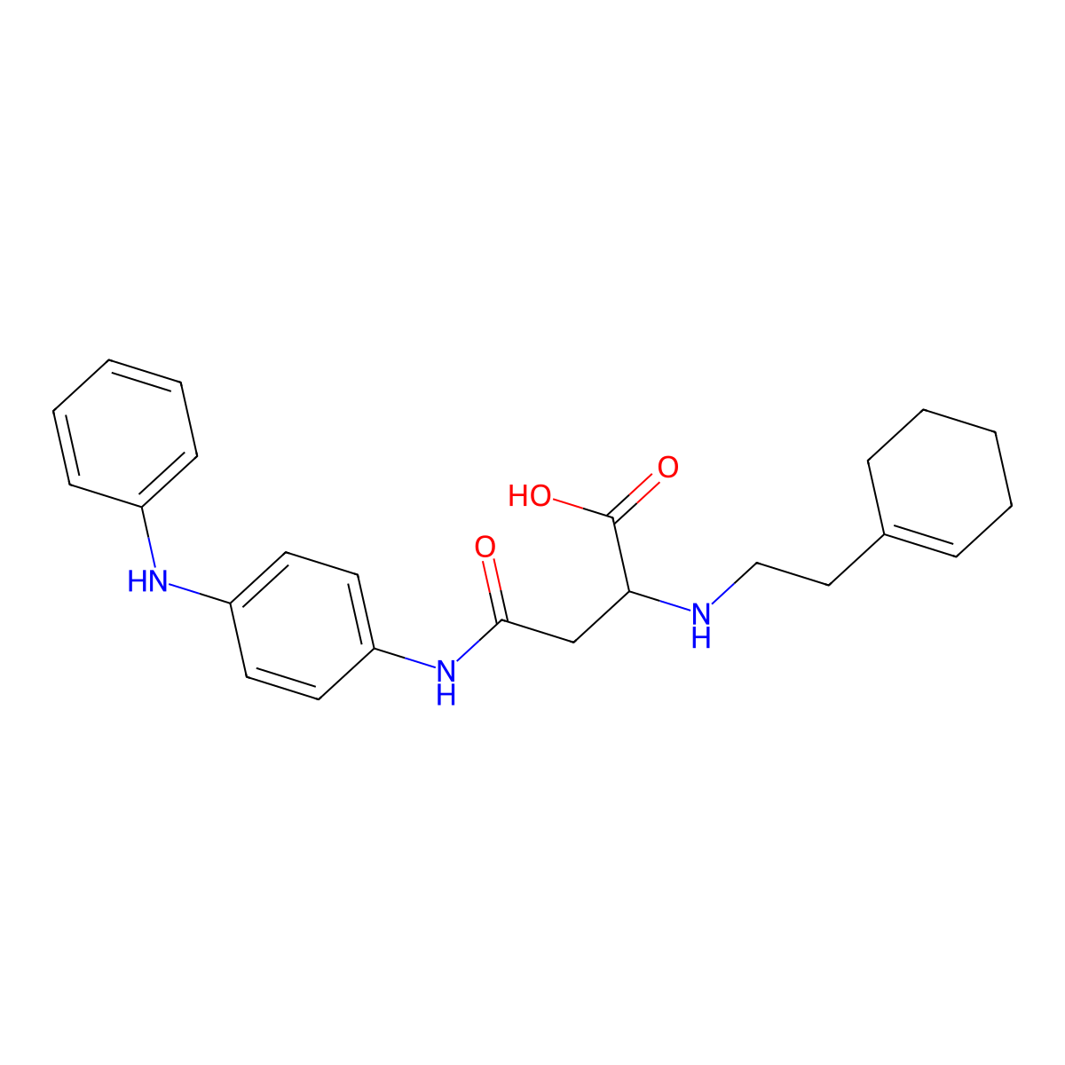 2-((2-(Cyclohex-1-en-1-yl)ethyl)amino)-4-oxo-4-((4-(phenylamino)phenyl)amino)butanoic acid molecular structure, CAS 1048005-97-5