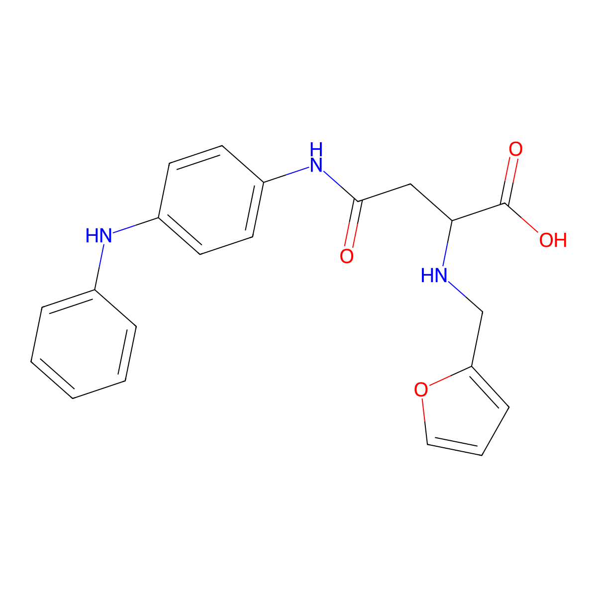2-((Furan-2-ylmethyl)amino)-4-oxo-4-((4-(phenylamino)phenyl)amino)butanoic acid molecular structure, CAS 1048005-99-7