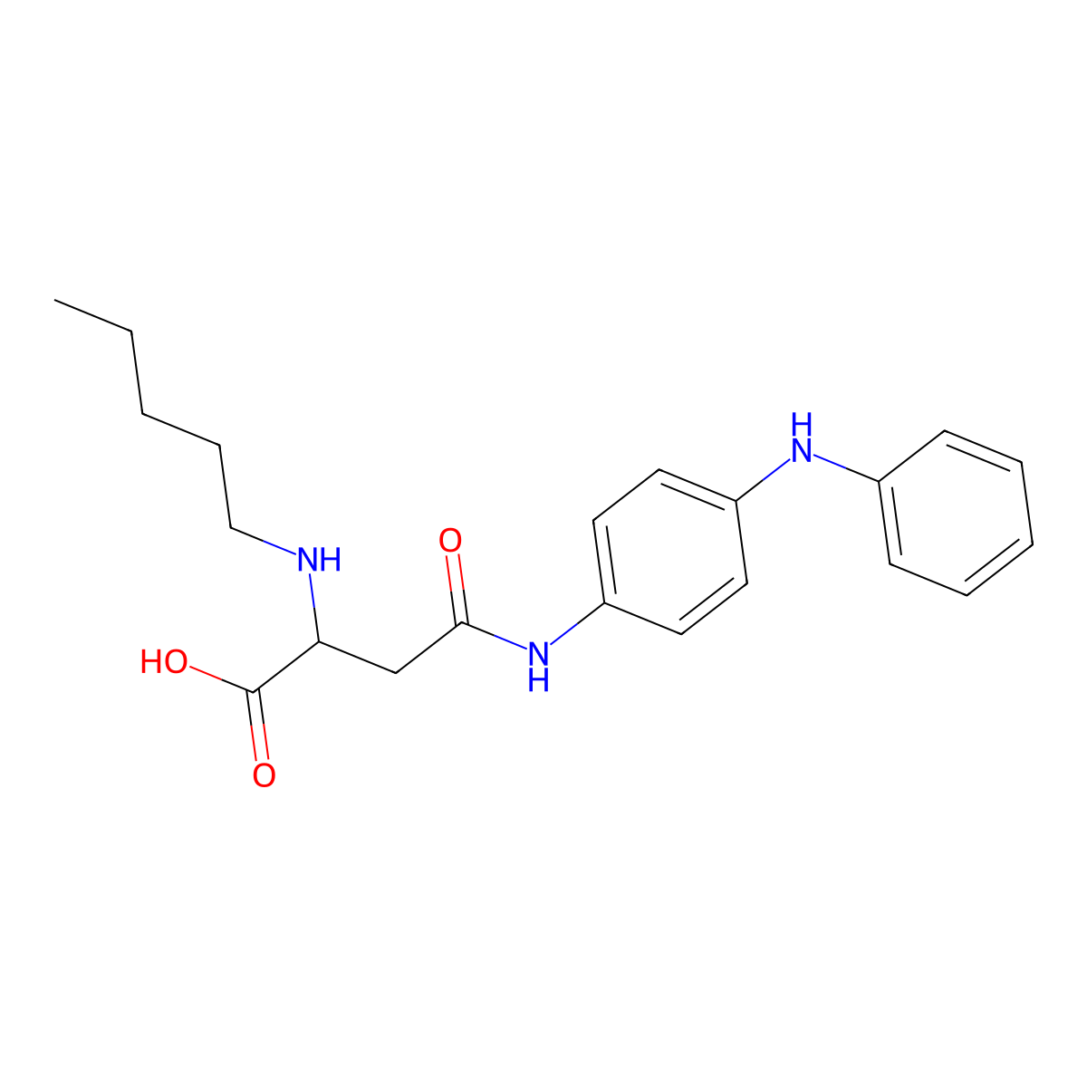 4-Oxo-2-(pentylamino)-4-((4-(phenylamino)phenyl)amino)butanoic acid molecular structure, CAS 1048006-01-4