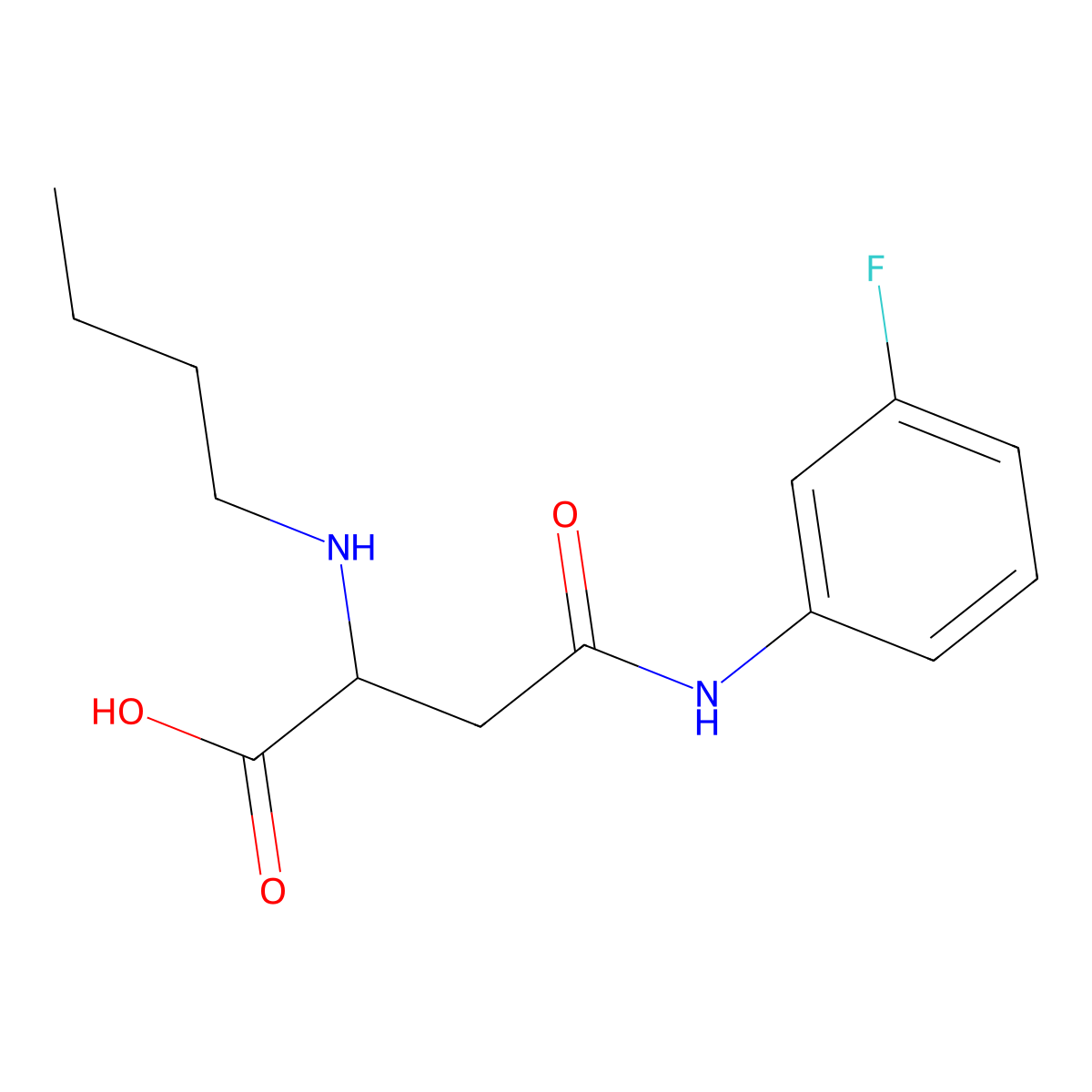 2-(Butylamino)-4-((3-fluorophenyl)amino)-4-oxobutanoic acid molecular structure, CAS 1048006-28-5