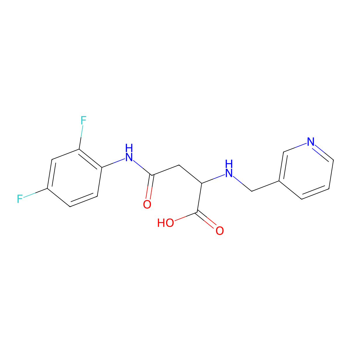 4-((2,4-Difluorophenyl)amino)-4-oxo-2-((pyridin-3-ylmethyl)amino)butanoic acid molecular structure, CAS 1048006-33-2