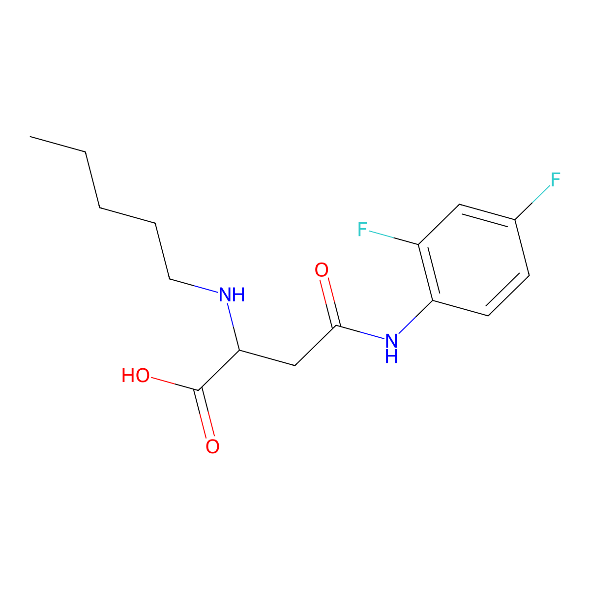 4-((2,4-Difluorophenyl)amino)-4-oxo-2-(pentylamino)butanoic acid molecular structure, CAS 1048006-36-5