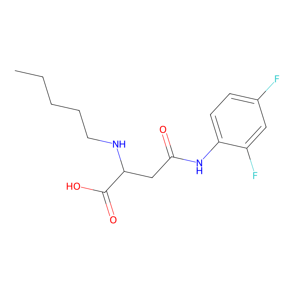 4-((2,4-Difluorophenyl)amino)-4-oxo-2-(pentylamino)butanoic acid molecular structure, CAS 1048006-36-5