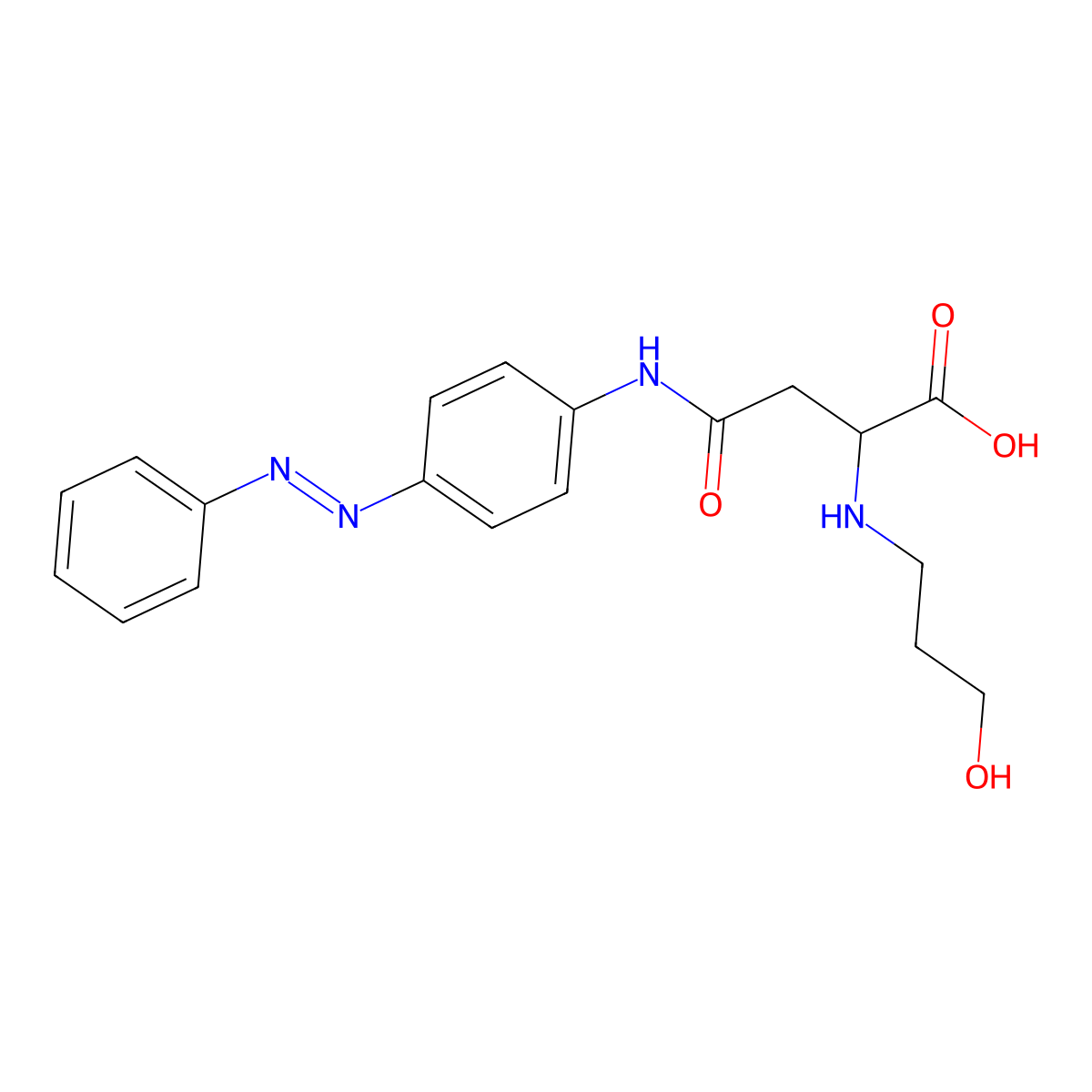 (Z)-2-((3-hydroxypropyl)amino)-4-oxo-4-((4-(phenyldiazenyl)phenyl)amino)butanoic acid molecular structure, CAS 1048006-39-8