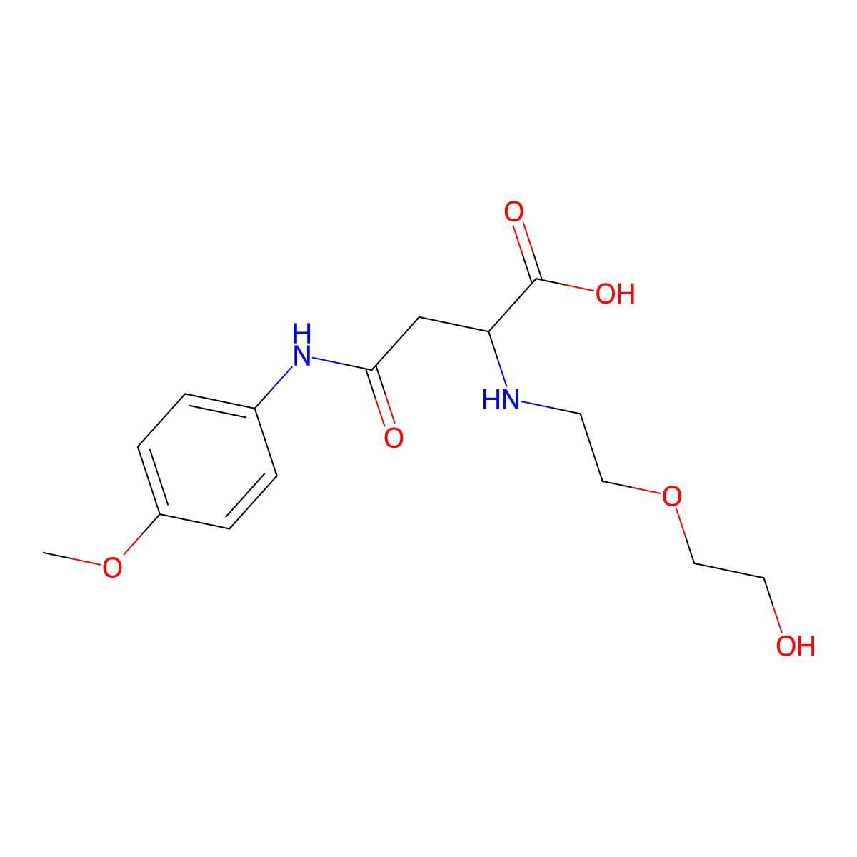2-((2-(2-Hydroxyethoxy)ethyl)amino)-4-((4-methoxyphenyl)amino)-4-oxobutanoic acid molecular structure, CAS 1048007-06-2