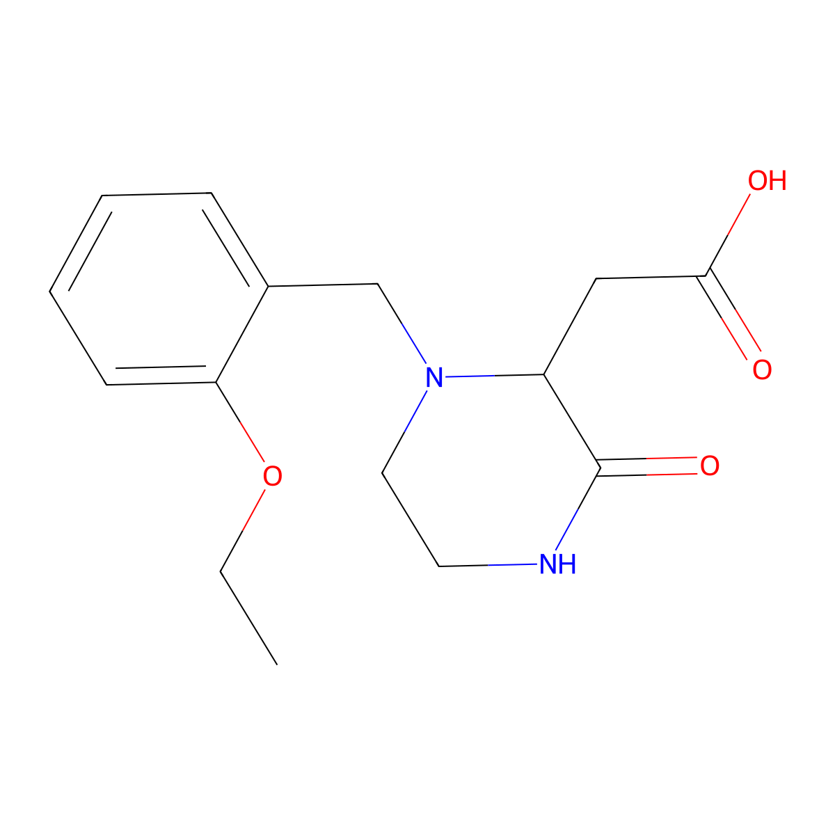 [1-(2-Ethoxybenzyl)-3-oxo-2-piperazinyl]acetic acid molecular structure, CAS 1048007-95-9