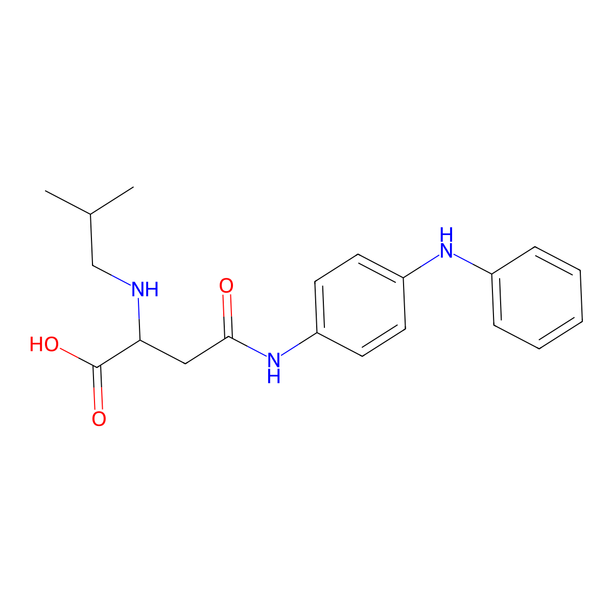2-(Isobutylamino)-4-oxo-4-((4-(phenylamino)phenyl)amino)butanoic acid molecular structure, CAS 1048008-46-3