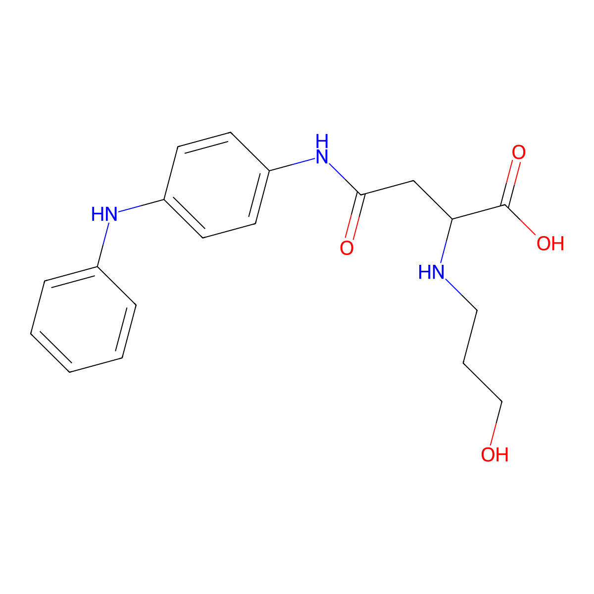 2-((3-Hydroxypropyl)amino)-4-oxo-4-((4-(phenylamino)phenyl)amino)butanoic acid molecular structure, CAS 1048008-87-2