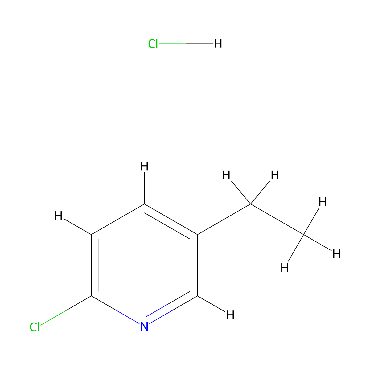 2-Chloro-5-ethylpyridine hydrochloride molecular structure, CAS 104801-39-0