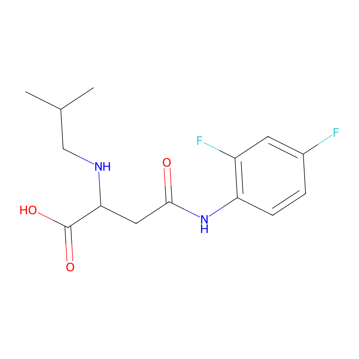 4-((2,4-Difluorophenyl)amino)-2-(isobutylamino)-4-oxobutanoic acid molecular structure, CAS 1048010-11-2
