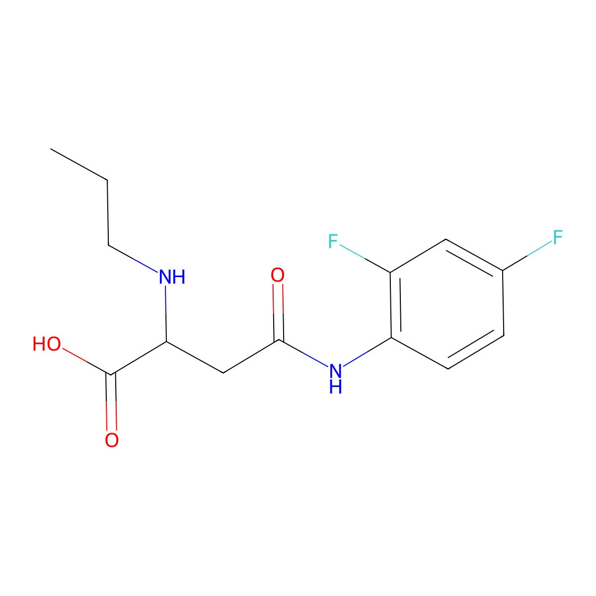 4-((2,4-Difluorophenyl)amino)-4-oxo-2-(propylamino)butanoic acid molecular structure, CAS 1048011-22-8