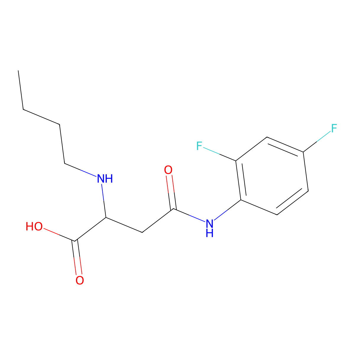 2-(Butylamino)-4-((2,4-difluorophenyl)amino)-4-oxobutanoic acid molecular structure, CAS 1048011-96-6