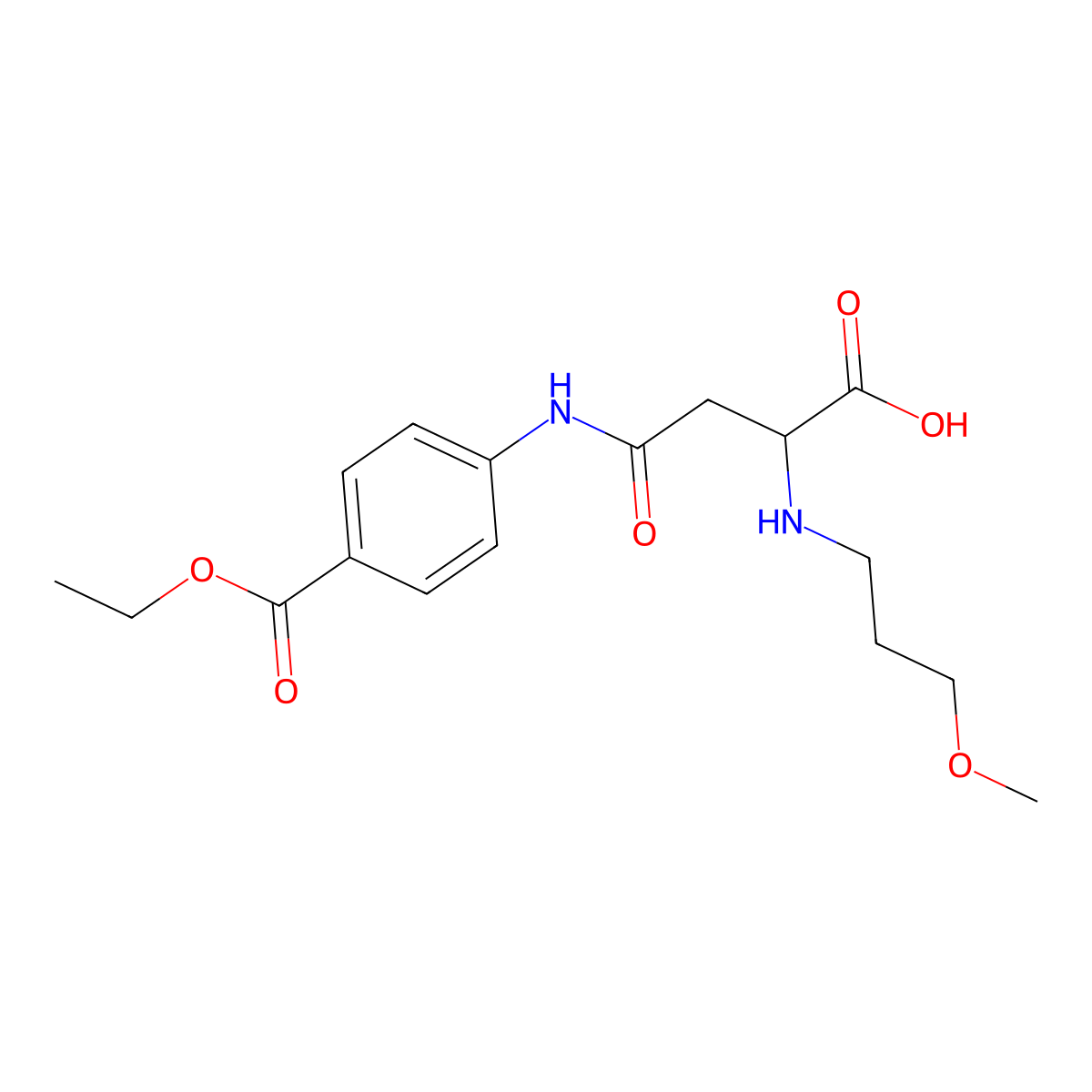 4-((4-(Ethoxycarbonyl)phenyl)amino)-2-((3-methoxypropyl)amino)-4-oxobutanoic acid molecular structure, CAS 1048016-30-3