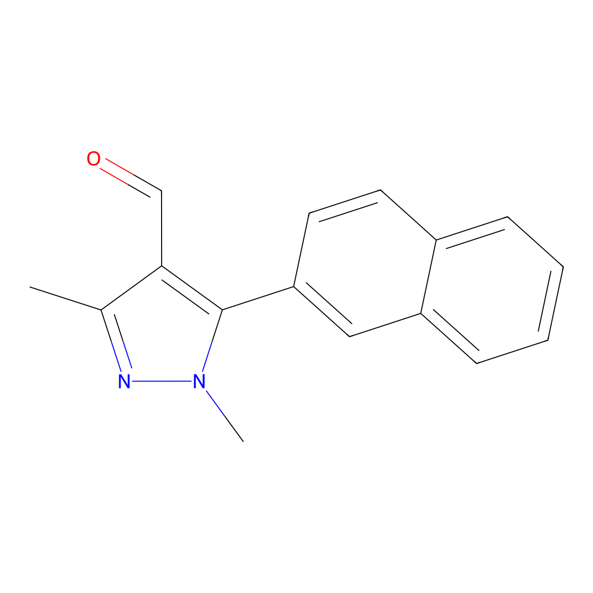 1,3-Dimethyl-5-(2-naphthalenyl)-1h-pyrazole-4-carboxaldehyde molecular structure, CAS 1048016-67-6
