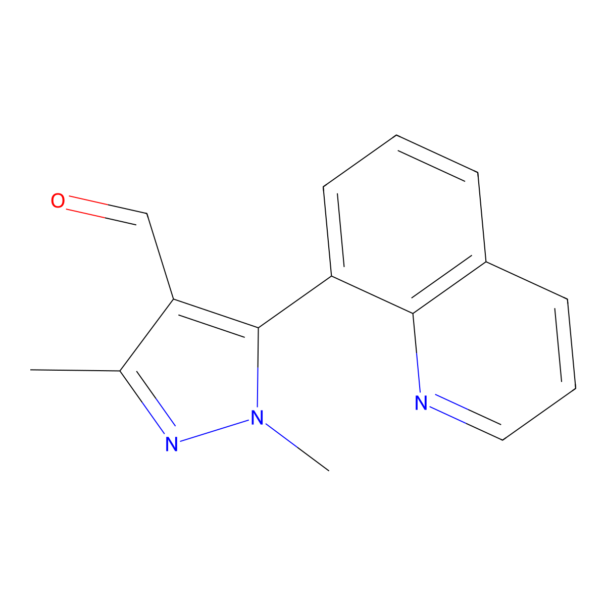 1,3-Dimethyl-5-(8-quinolinyl)-1h-pyrazole-4-carboxaldehyde molecular structure, CAS 1048016-70-1