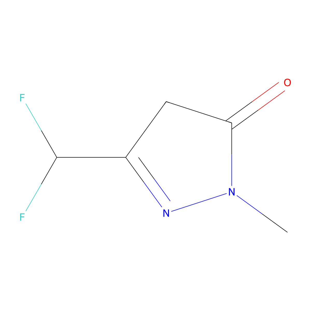 3-(difluoromethyl)-1-methyl-1H-pyrazol-5(4H)-one molecular structure, CAS 1048018-91-2