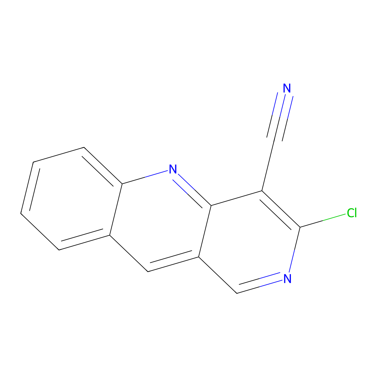 3-Chlorobenzo[b][1,6]naphthyridine-4-carbonitrile molecular structure, CAS 104802-98-4
