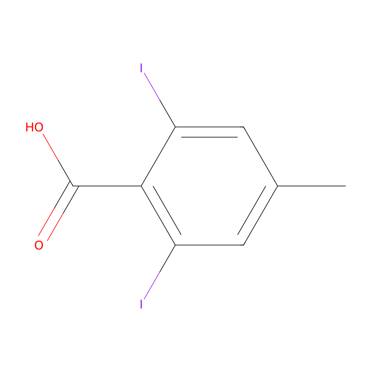 2,6-Diiodo-4-methylbenzoic acid molecular structure, CAS 1048025-56-4