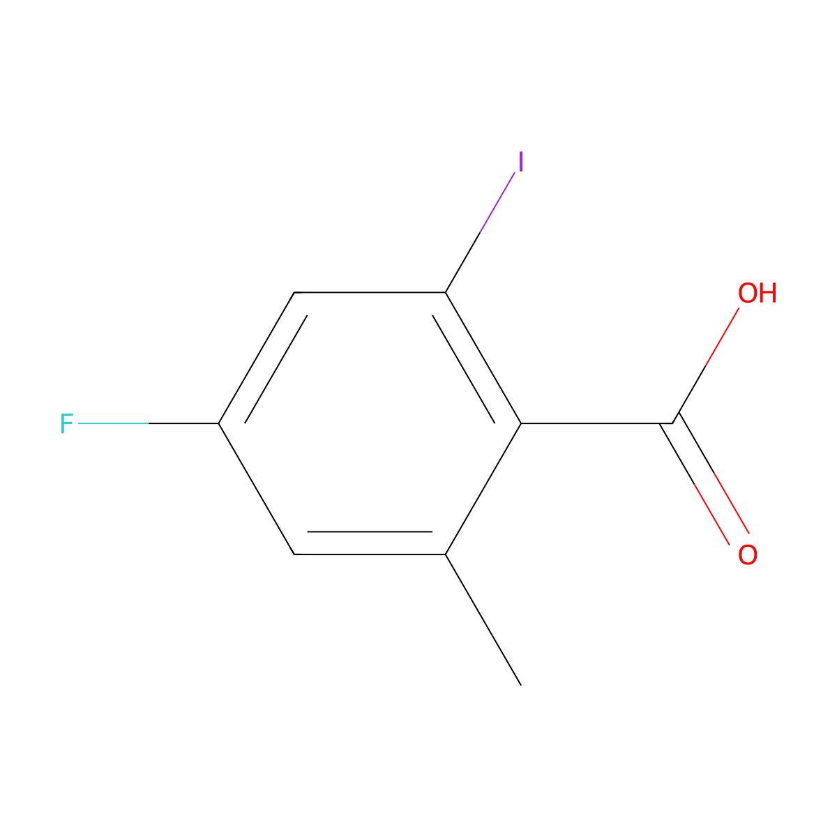 4-Fluoro-2-iodo-6-methylbenzoic acid molecular structure, CAS 1048025-60-0
