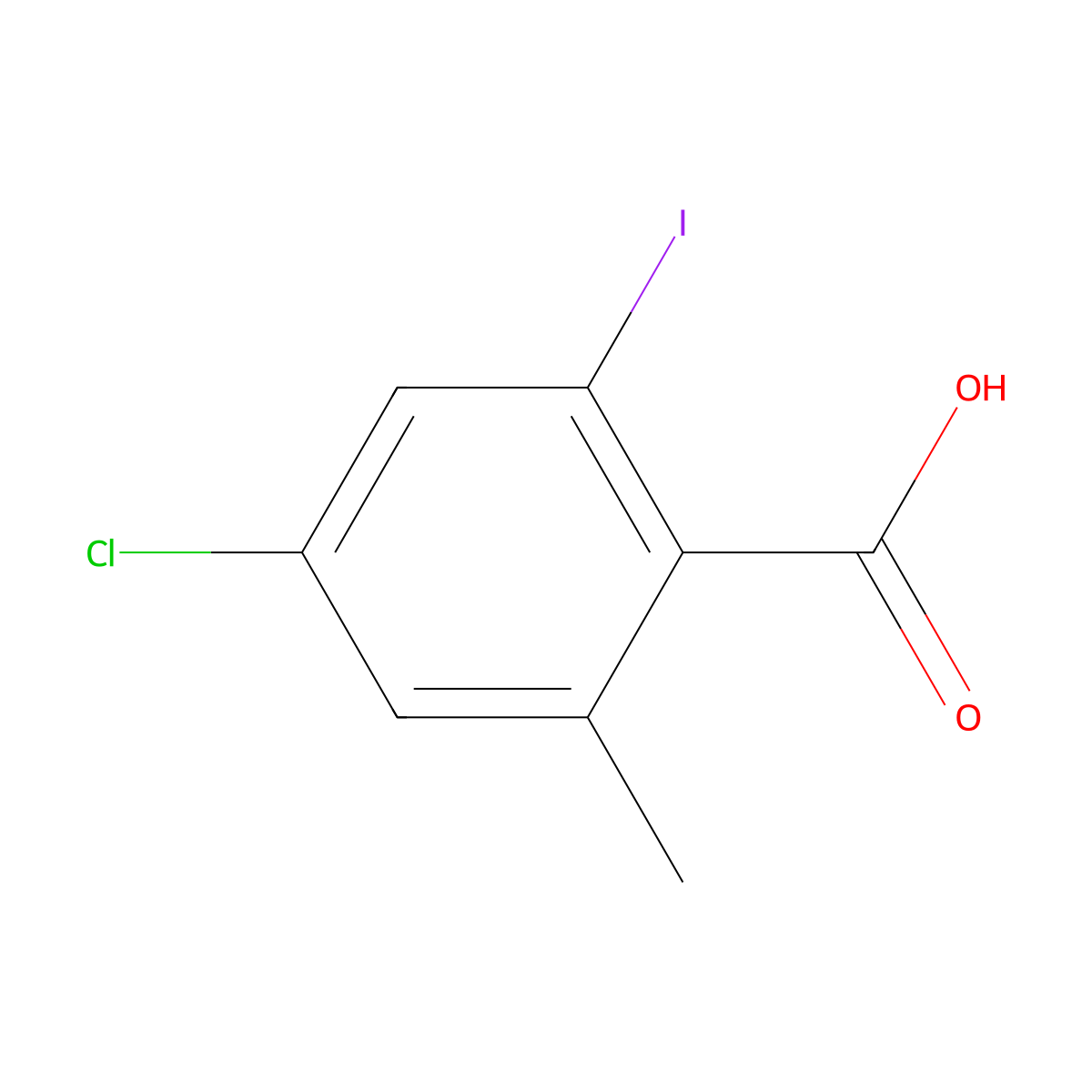 4-Chloro-2-iodo-6-methylbenzoic acid molecular structure, CAS 1048025-62-2