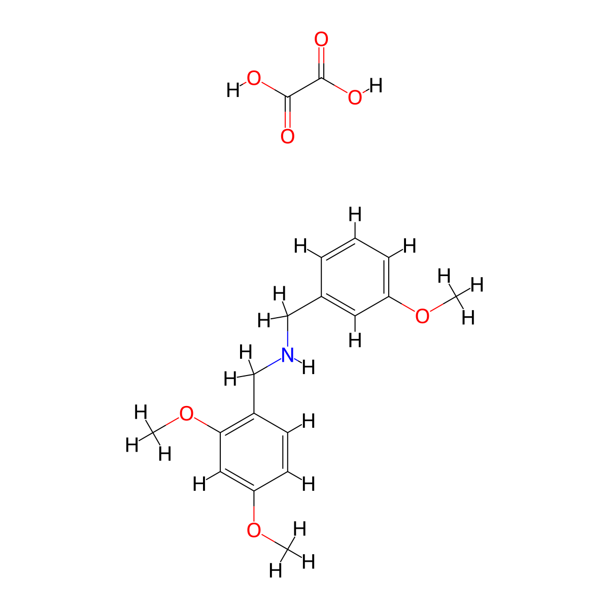 (2,4-Dimethoxy-benzyl)-(3-methoxy-benzyl)-amine oxalate molecular structure, CAS 1048026-00-1
