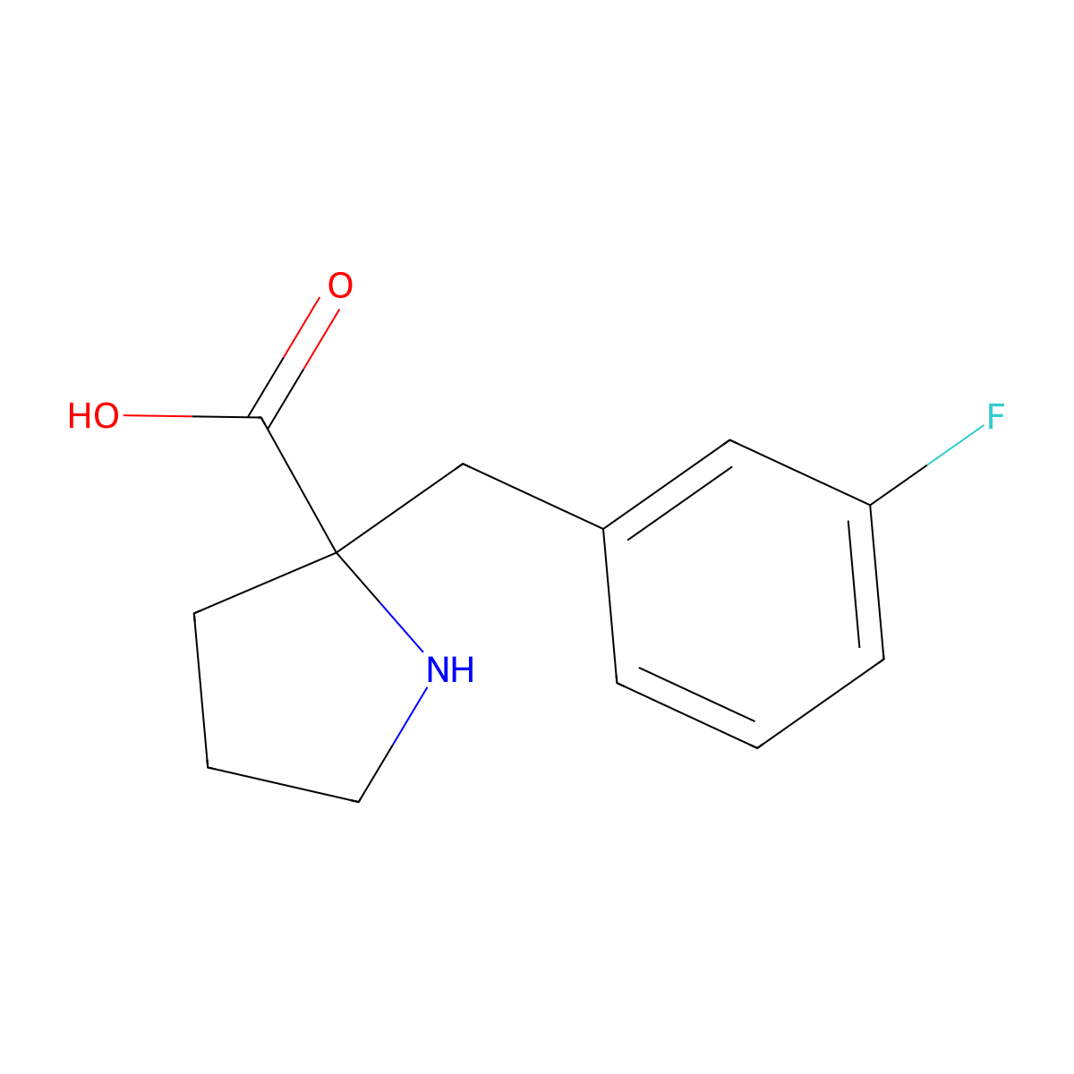 2-[(3-Fluorophenyl)methyl]pyrrolidine-2-carboxylic acid molecular structure, CAS 1048027-99-1