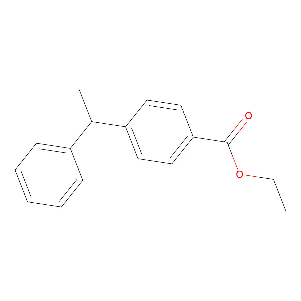 Benzoic acid, 4-(1-phenylethyl)-, ethyl ester molecular structure, CAS 1048028-22-3