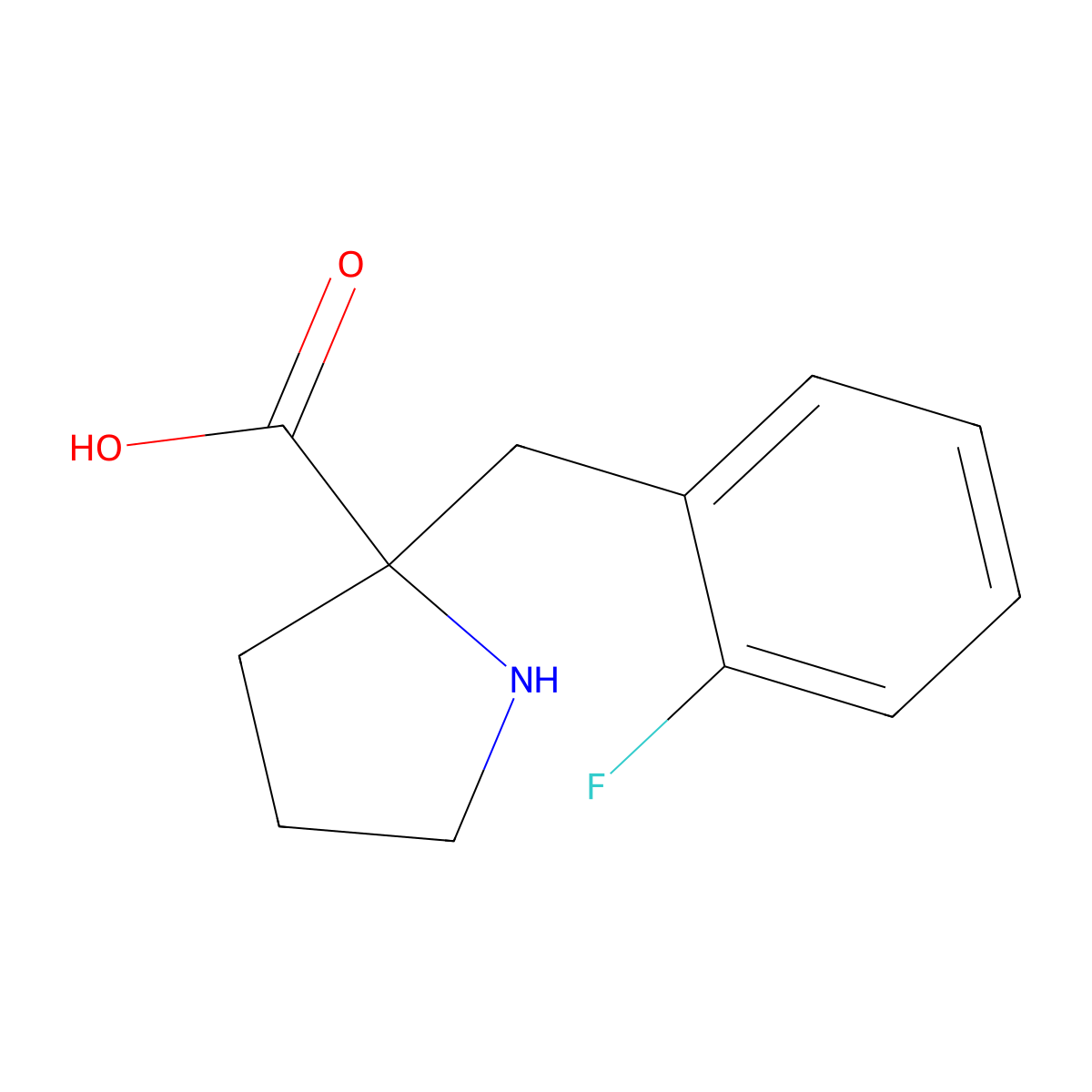 2-[(2-Fluorophenyl)methyl]pyrrolidine-2-carboxylic acid molecular structure, CAS 1048028-91-6