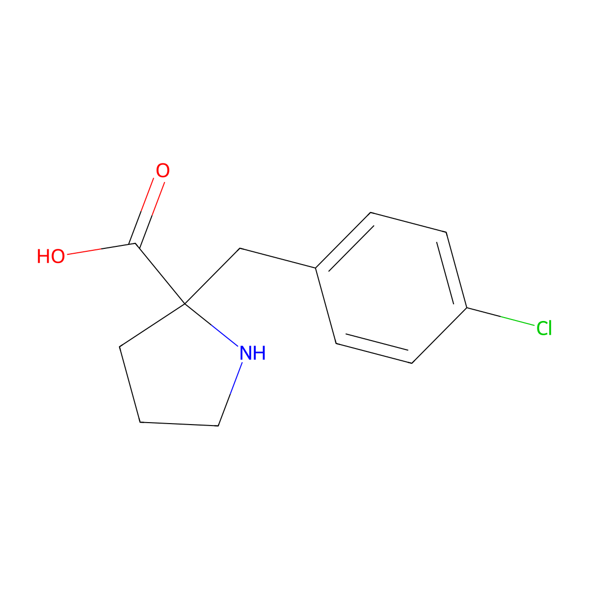 2-[(4-Chlorophenyl)methyl]pyrrolidine-2-carboxylic acid molecular structure, CAS 1048028-98-3