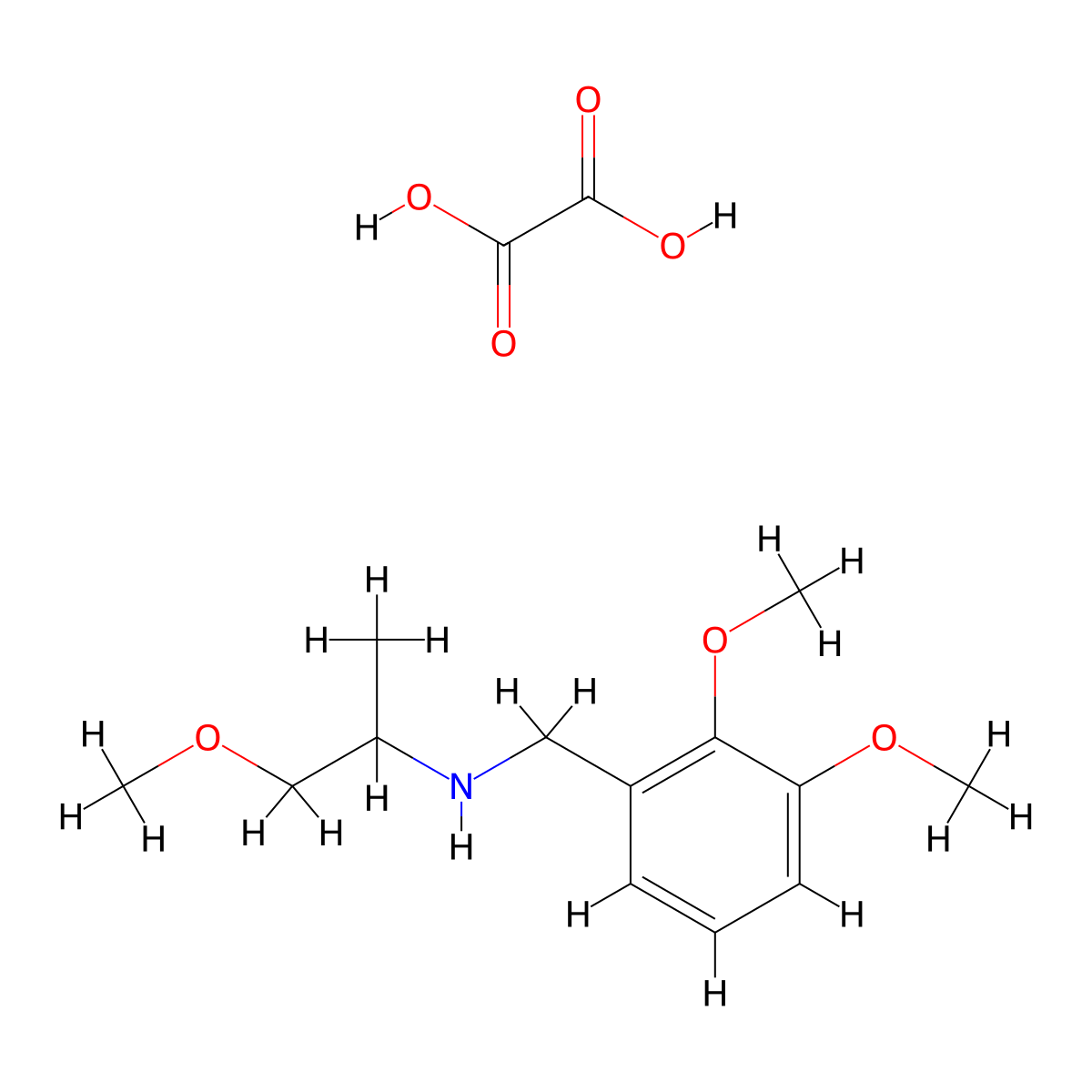 (2,3-Dimethoxy-benzyl)-(2-methoxy-1-methyl-ethyl)-amine oxalate molecular structure, CAS 1048031-07-7