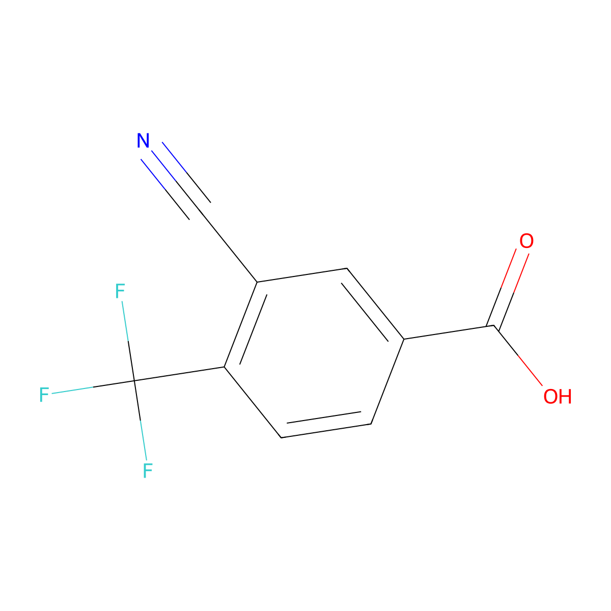 3-Cyano-4-(trifluoromethyl)benzoic acid molecular structure, CAS 1048034-95-2