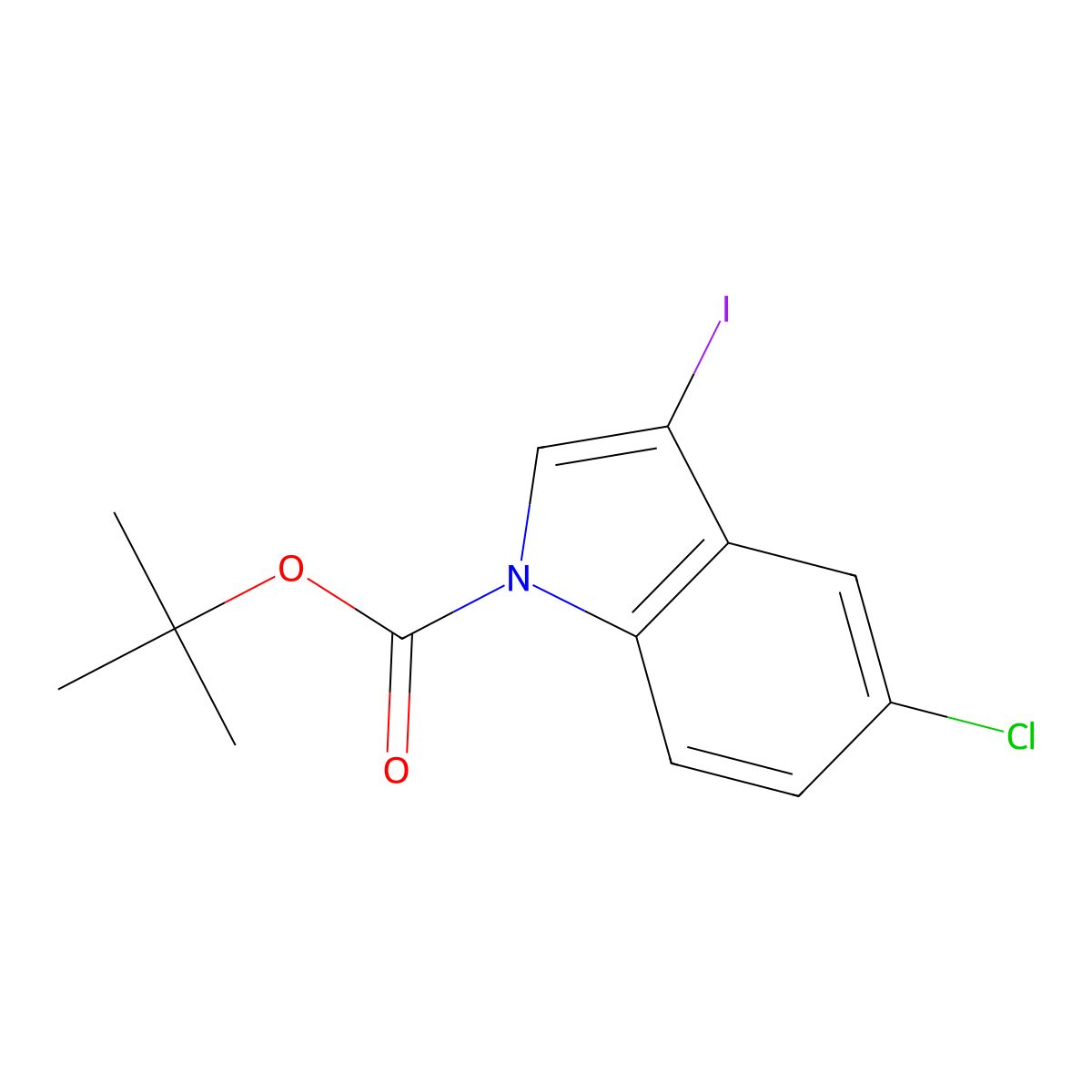tert-Butyl 5-chloro-3-iodo-1H-indole-1-carboxylate molecular structure, CAS 1048039-49-1