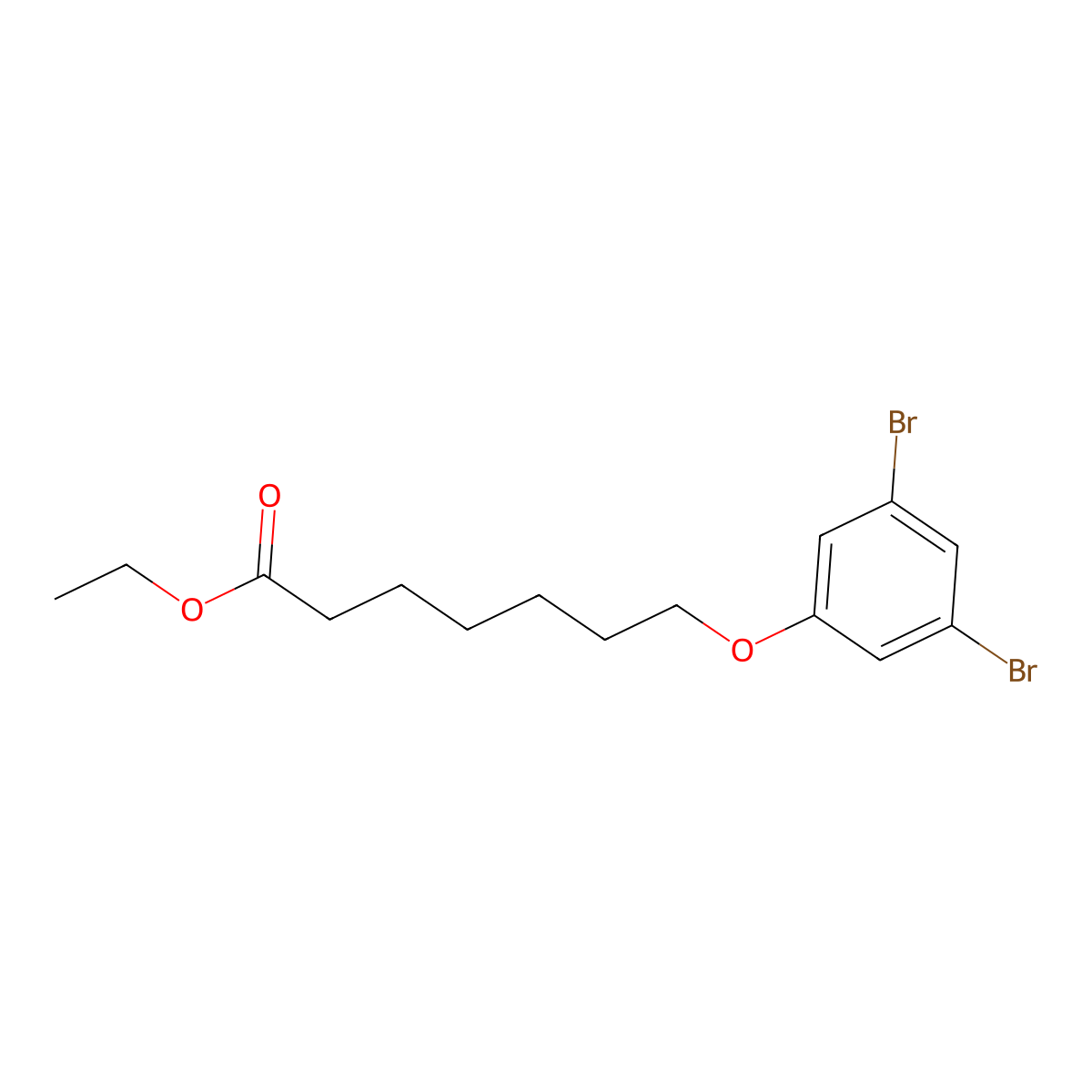 Ethyl 7-(3,5-dibromophenoxy)heptanoate molecular structure, CAS 1048041-78-6