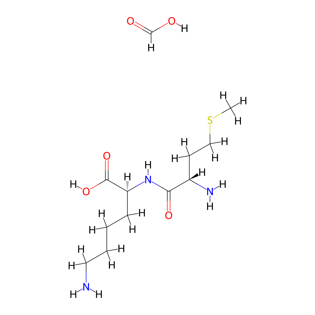 Met-Lys formate salt molecular structure, CAS 104809-21-4
