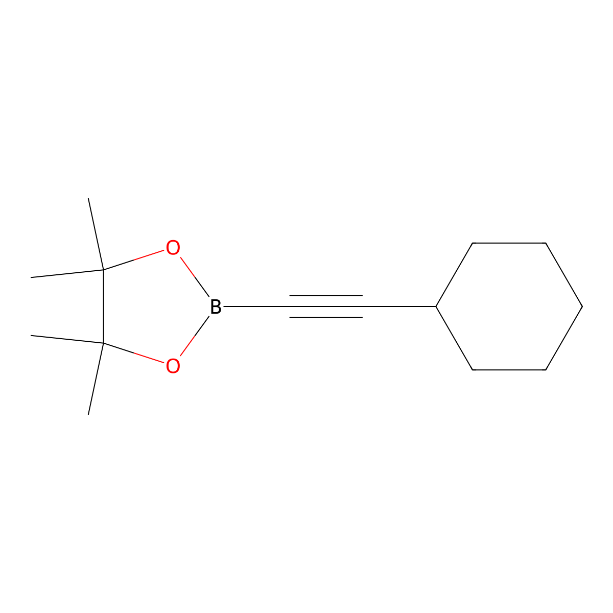 2-(Cyclohexylethynyl)-4,4,5,5-tetramethyl-1,3,2-dioxaborolane molecular structure, CAS 1048111-37-0