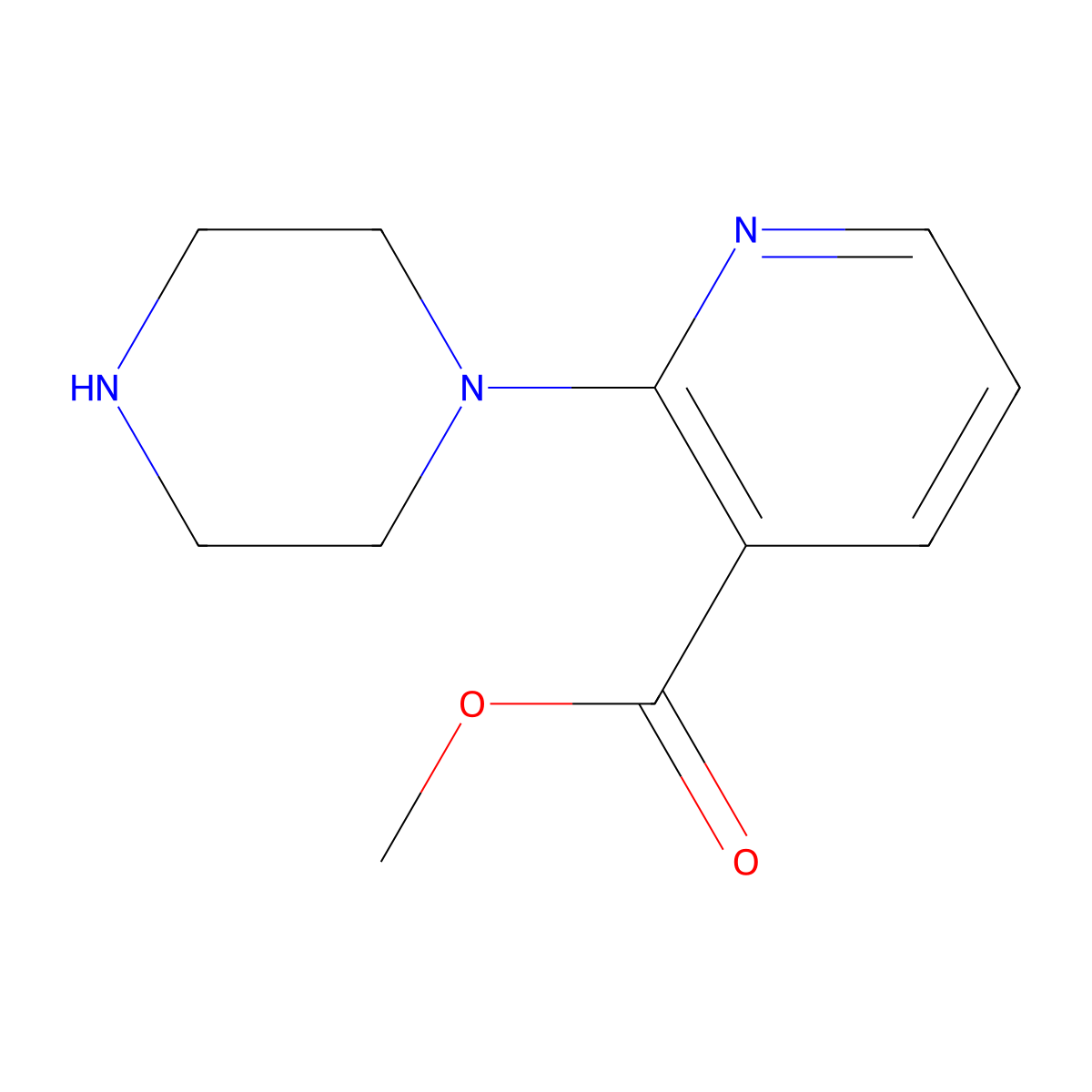 Methyl 2-(piperazin-1-yl)nicotinate molecular structure, CAS 104813-92-5