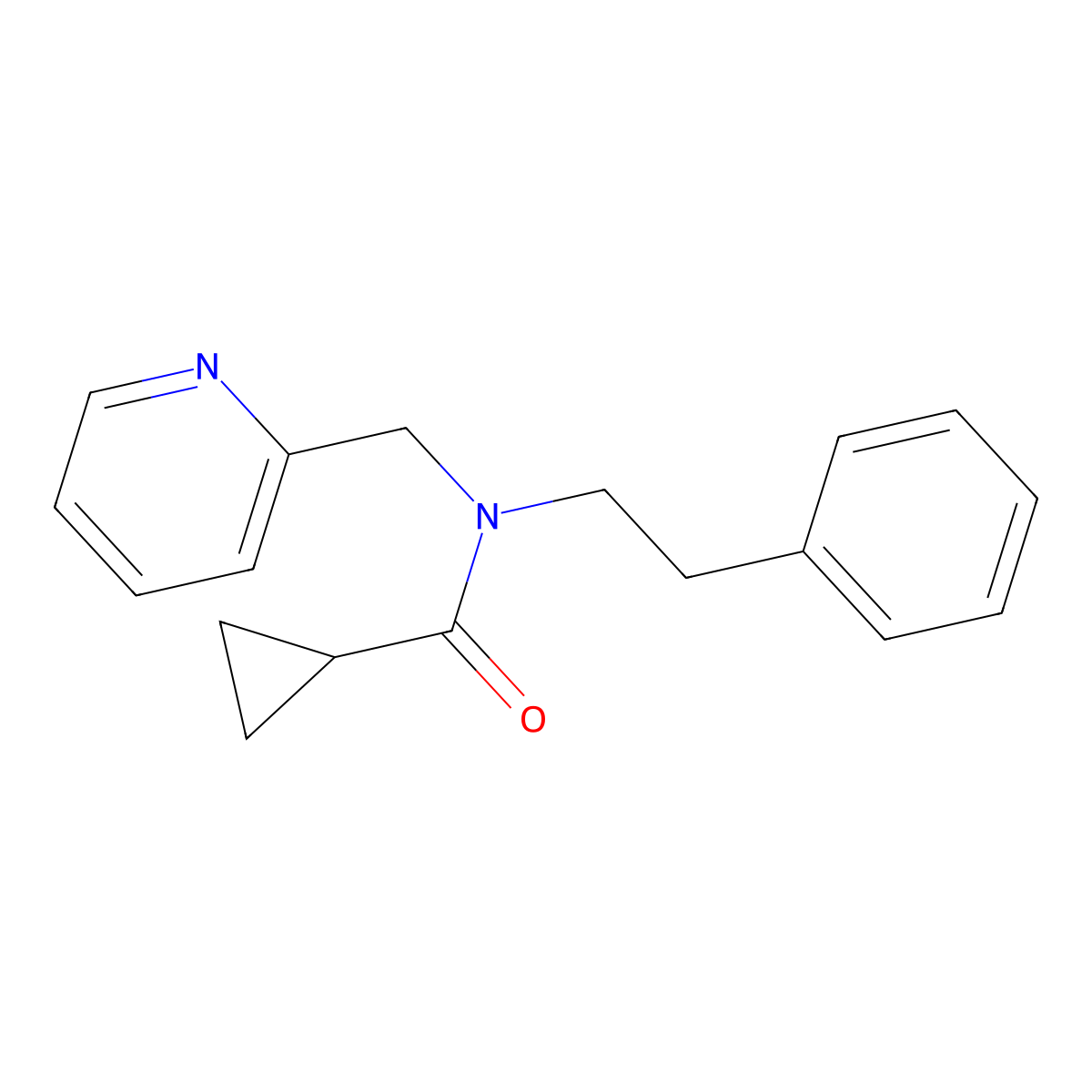 N-phenethyl-N-(pyridin-2-ylmethyl)cyclopropanecarboxamide molecular structure, CAS 1048158-75-3