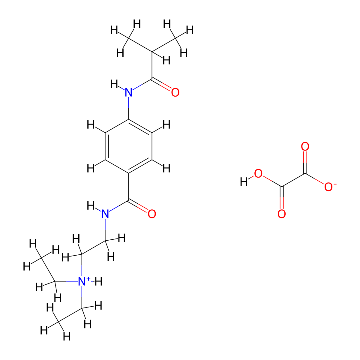 Benzamide, N-(2-(diethylamino)ethyl)-4-((2-methyl-1-oxopropyl)amino)-, ethanedioate (1:1) molecular structure, CAS 104816-33-3