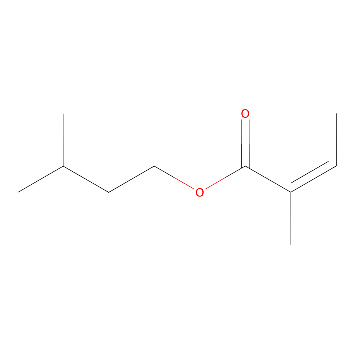 2-Butenoic acid, 2-methyl-, 3-methylbutyl ester, (2Z)- molecular structure, CAS 10482-55-0